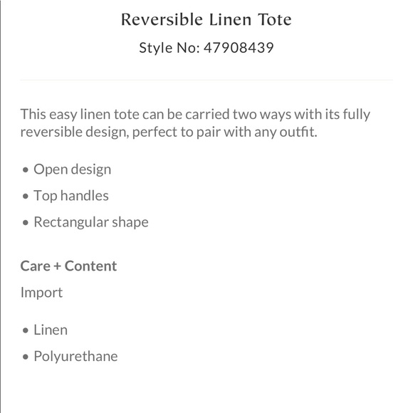 NWT Free People reversible linen tote - Picture 5 of 7